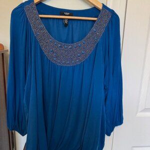 Alfani Cobalt Top with beaded neck - Size 3X